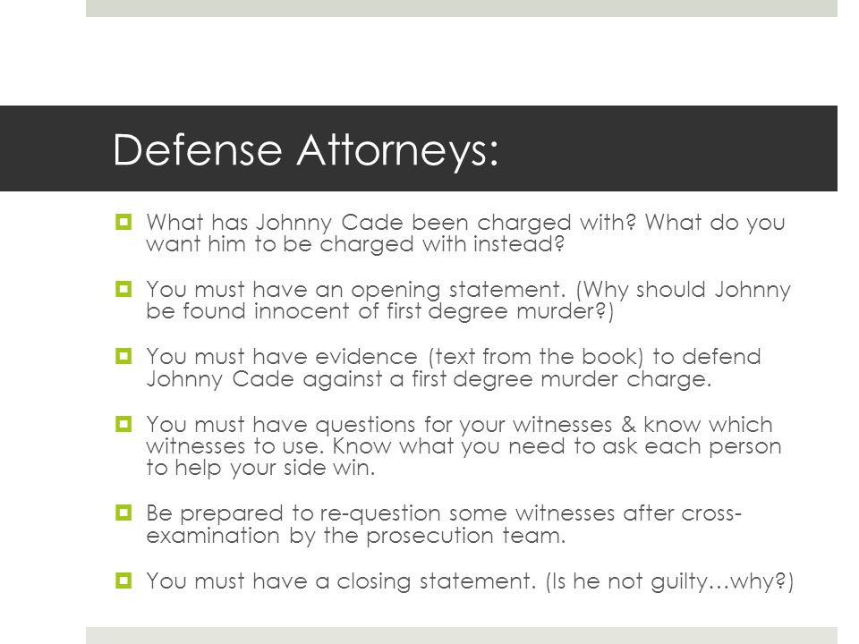 Defence attorney example